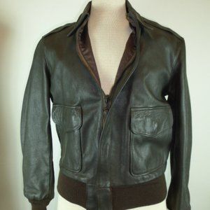 Vintage TYPE A 2 FLIGHT bomber aviator JACKET leather 40 M made in USA